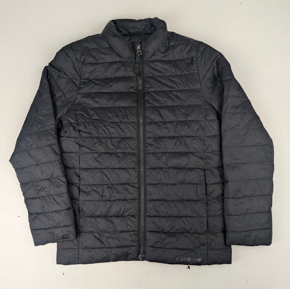 Lands' End Women's M (8) Black Puffer Jacket